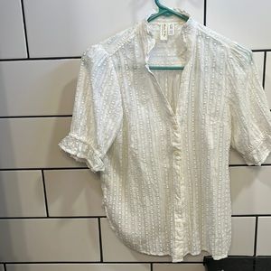 White button up with delicate details